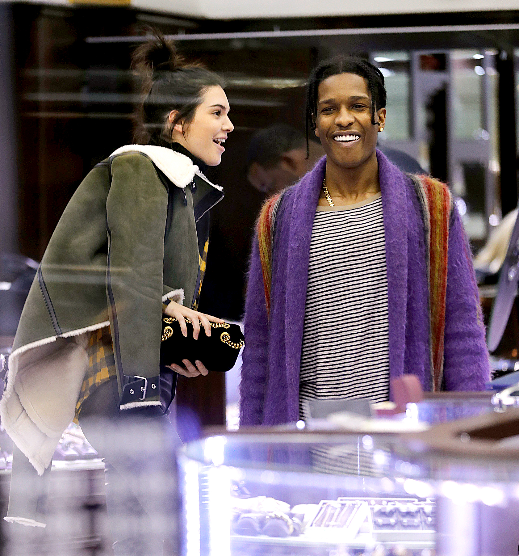 Kendall Jenner and rumored bf A$AP Rocky (ASAP) go jewelry shopping.