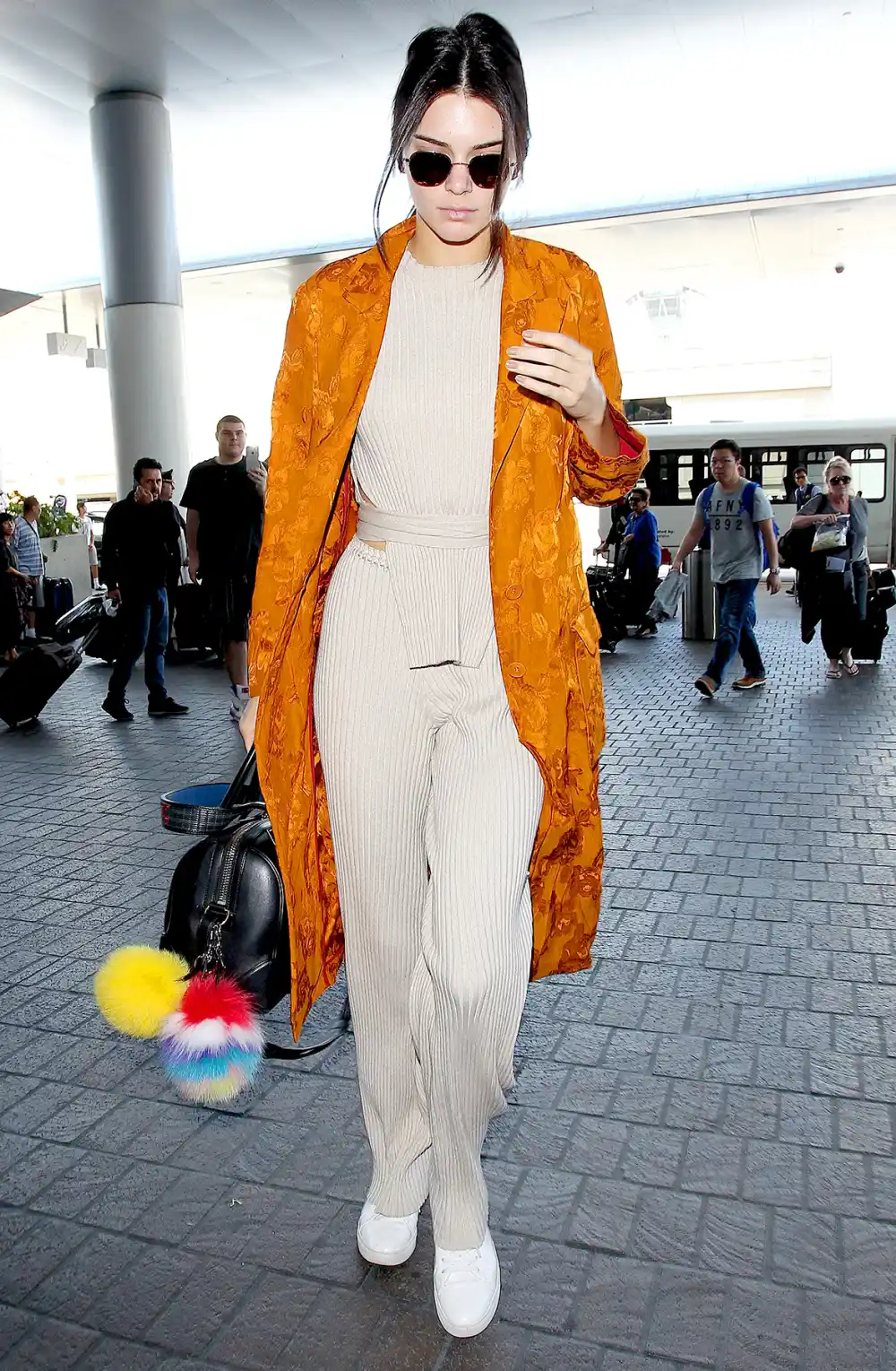 Kendall Jenner departing from the Los Angeles International Airport in May 2016.