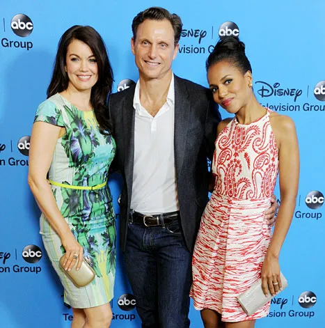 Bellamy Young, Tony Goldwyn and Kerry Washington