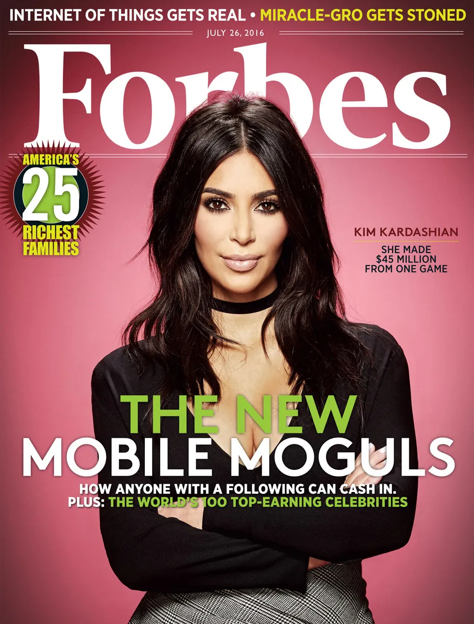 Kim Kardashian on the cover of &lsquo;Forbes.&rsquo;