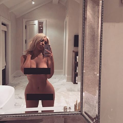Kim Kardashian (seen here in New York) is back doing naked selfies!