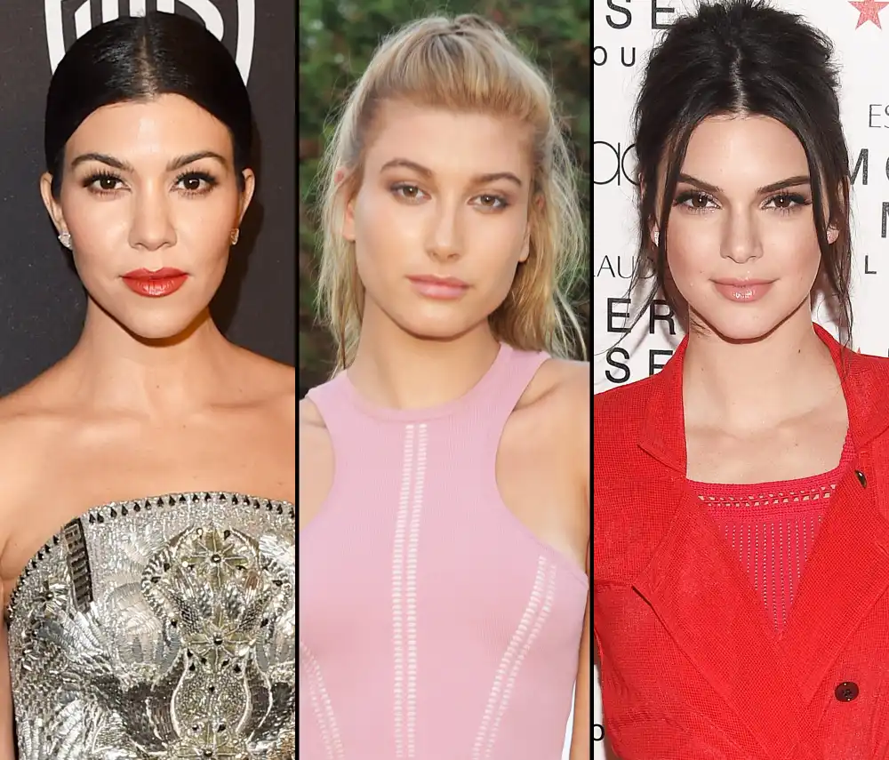 Kourtney Kardashian, Hailey Baldwin and Kendall Jenner