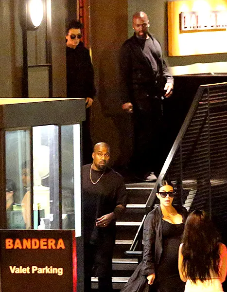 Kris Jenner, Corey Gamble, Kaney West and Kim Kardashian