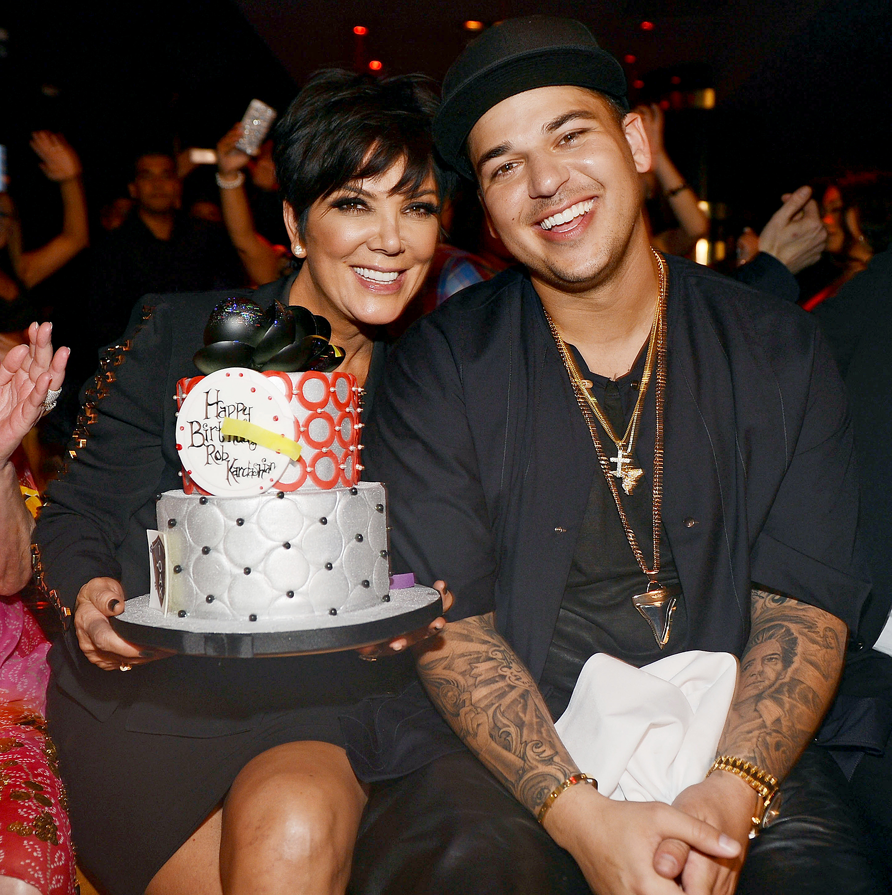 Rob Kardashian celebrates his birthday with his mom Kris Jenner at 1OAK Nightclub on March 15, 2013 in Las Vegas, Nevada.