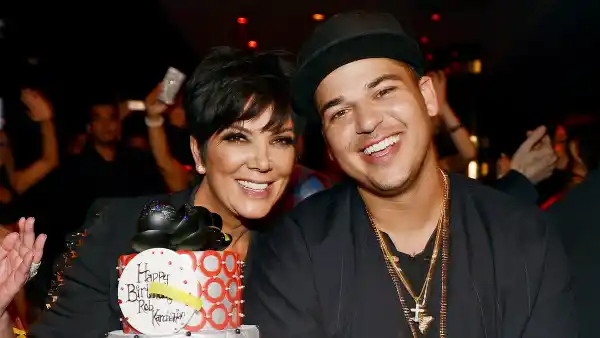 Rob Kardashian celebrates his birthday with his mom Kris Jenner at 1OAK Nightclub on March 15, 2013 in Las Vegas, Nevada.