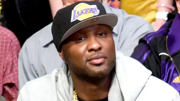 Lamar Odom attends a basketball game between the Utah Jazz and the Los Angeles Lakers at Staples Center on April 13, 2016 in Los Angeles, California.