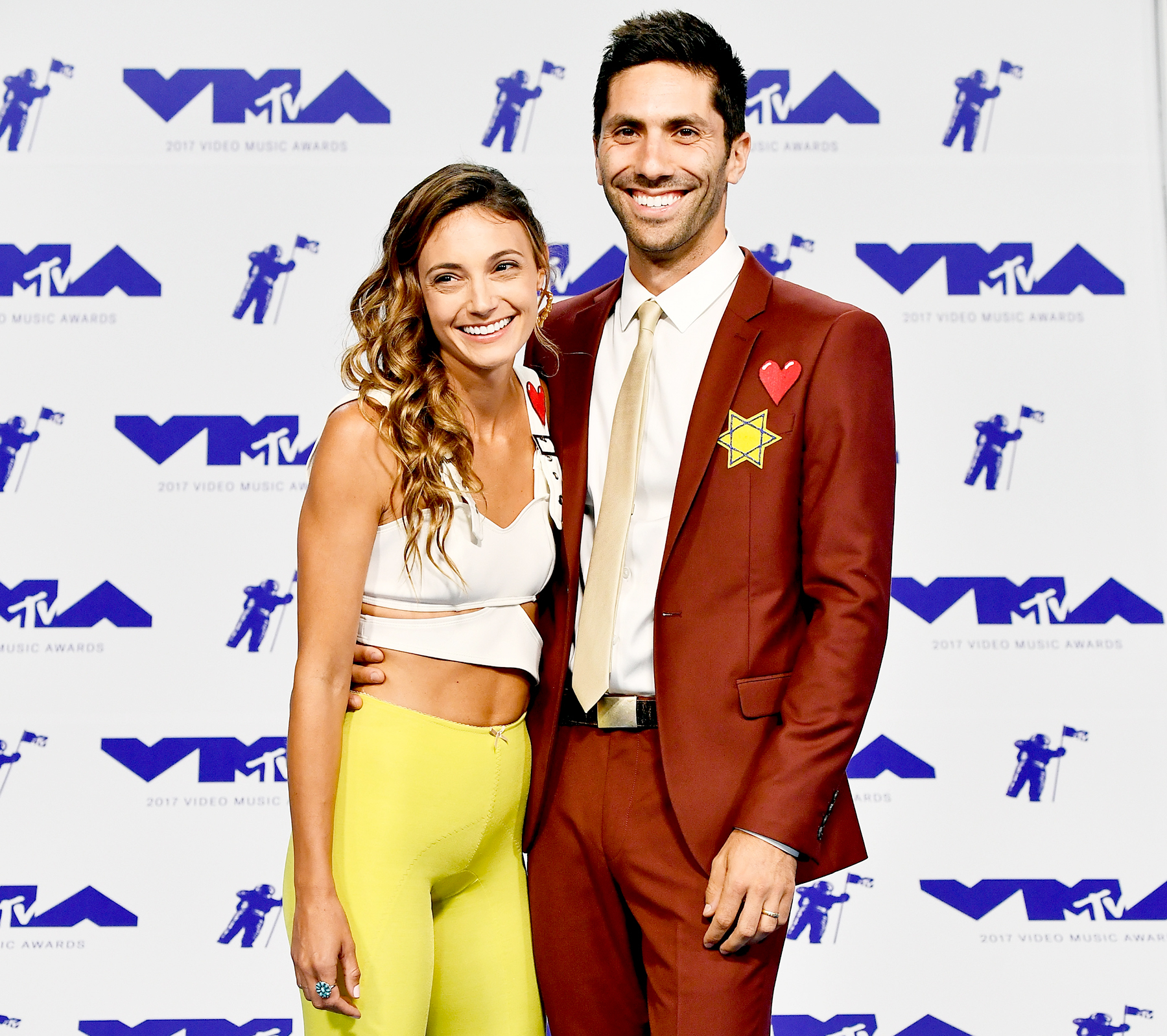Laura Perlongo and Nev Schulman attend the 2017 MTV Video Music Awards at The Forum on August 27, 2017 in Inglewood, California.