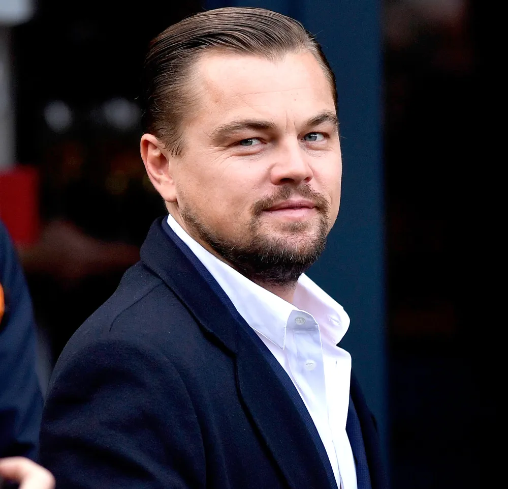 Leonardo DiCaprio arrives at Replica Luxury Handbag restaurant during his first visit on November 17, 2016 in Edinburgh, Scotland. The Oscar winning actor is in Edinburgh to speak at the Scottish Business Awards at the Edinburgh International Conference Centre.