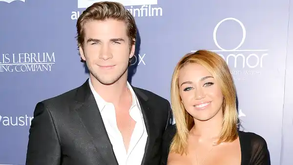 Liam Hemsworth and Miley Cyrus arrive at Australians In Film Awards & Benefit Dinner at InterContinental Hotel on June 27, 2012.