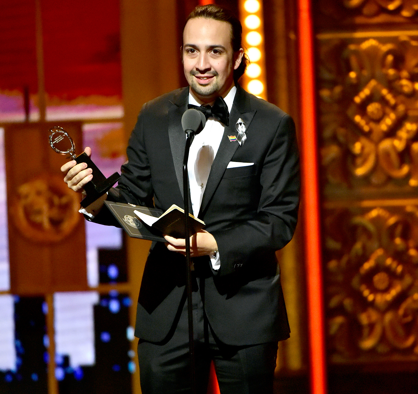 Lin-Manuel Miranda winner Best Book of a Musical for Hamilton at The 70th Annual Tony Awards.