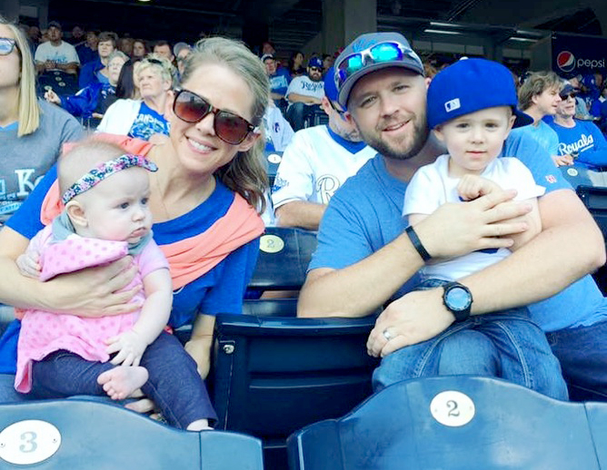 Lindsay and Camden Norris with children Evilyn and Harrison.