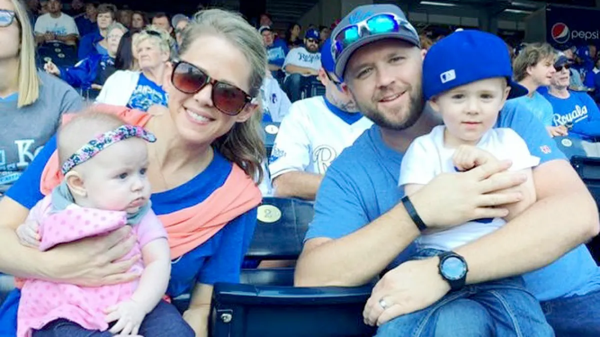 Lindsay and Camden Norris with children Evilyn and Harrison.