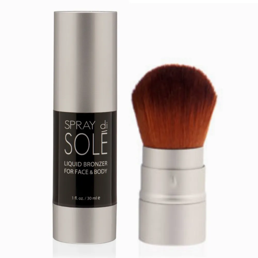 Liquid Bronzer Kit 30ml with Face Kabuki Brush Starter Kit