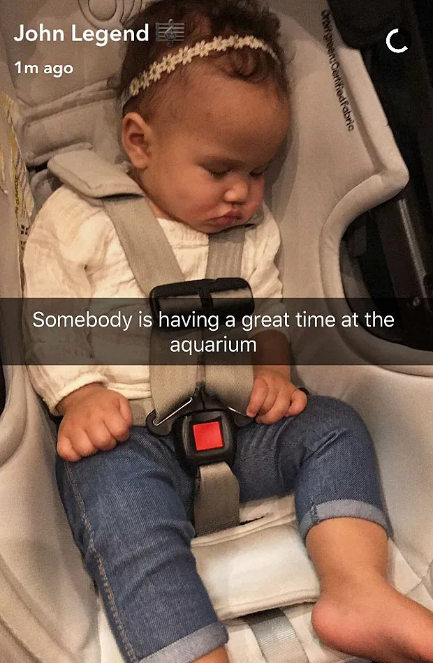 John Legend Luna aquarium sleeping