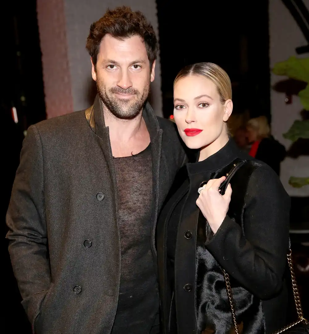 Maksim Chmerkovskiy and Peta Murgatroyd attend the VALENTINNICOLE fashion show during New York Fashion Week at Lovage on February 9, 2017 in New York City.
