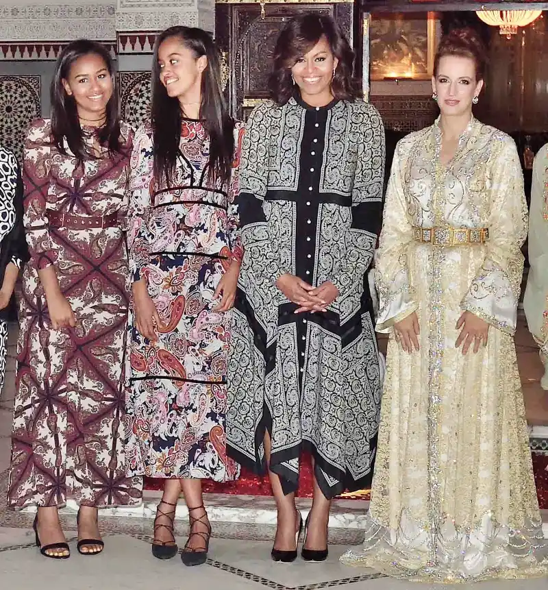 Sasha Obama Malia Obama Michelle Obama Princess Lalla Salma