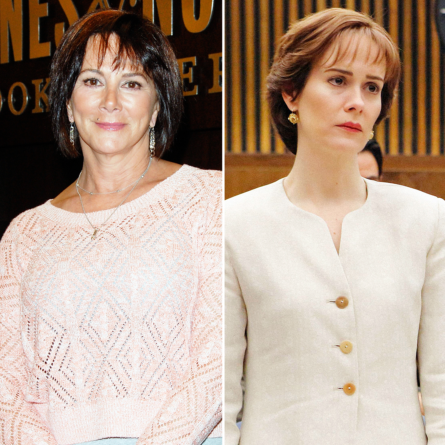 Marcia Clark and Sarah Paulson as Marcia Clark