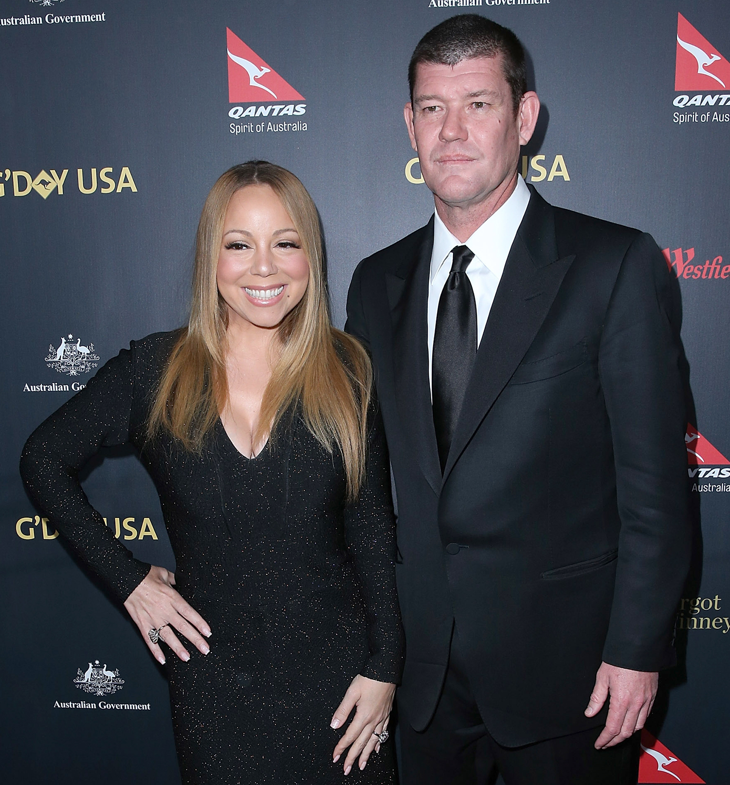 Mariah Carey and James Packer attend the 2016 G'Day Los Angeles Gala at Vibiana on January 28, 2016 in Los Angeles, California.