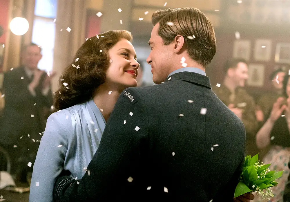 Brad Pitt plays Max Vatan and Marion Cotillard plays Marianne Beausejour in Allied.
