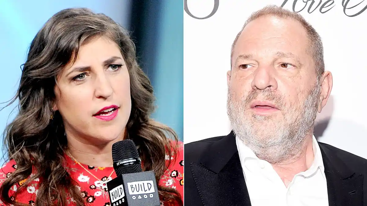 Mayim Bialik and Harvey Weinstein