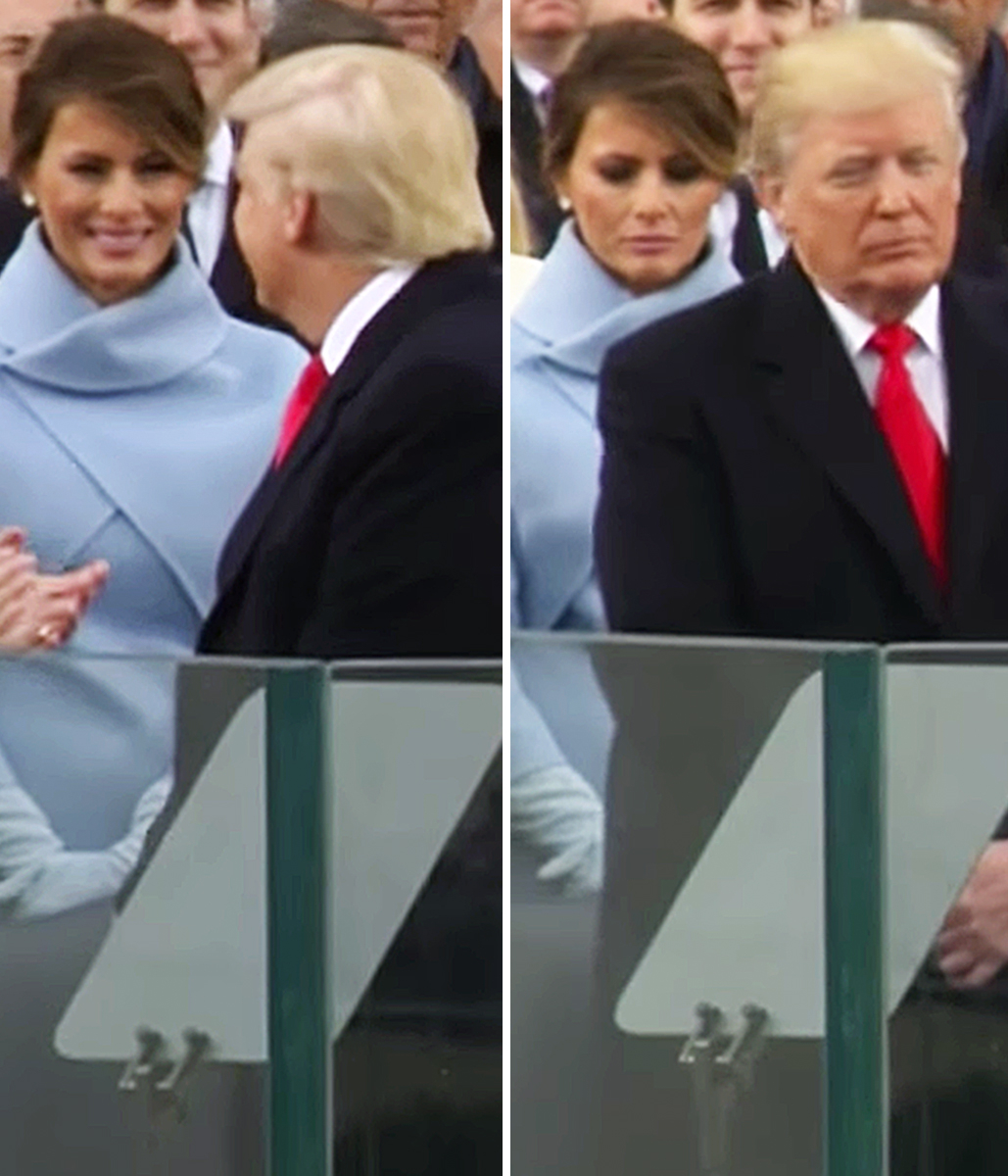 Melania Trump scowling inauguration