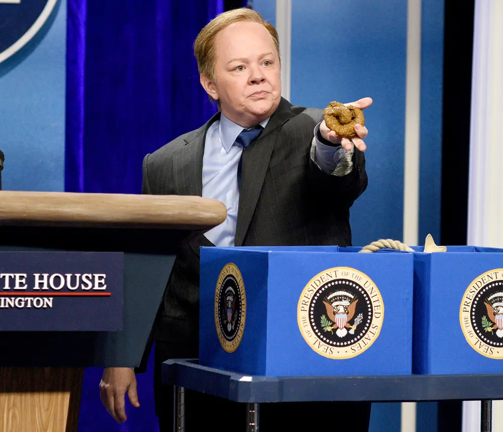 Melissa McCarthy as Press Secretary Sean Spicer during the