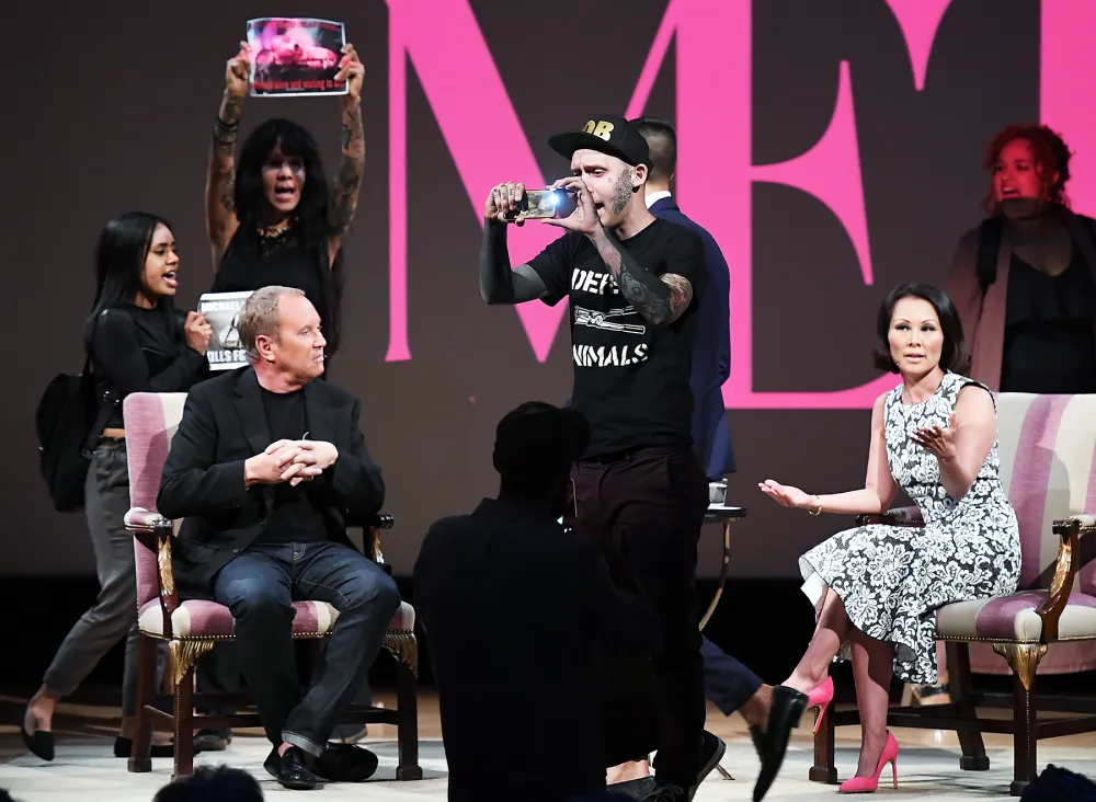 Michael Kors Alina Cho protesters