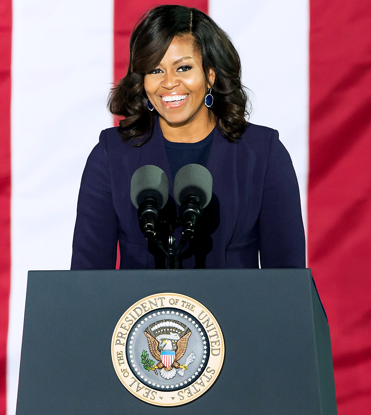 Michelle Obama speaks during the Hillary Clinton 'Get Out The Vote' campaign rally with Bruce Springsteen and Jon Bon Jovi at Independence Hall on November 7, 2016 in Philadelphia, Pennsylvania.