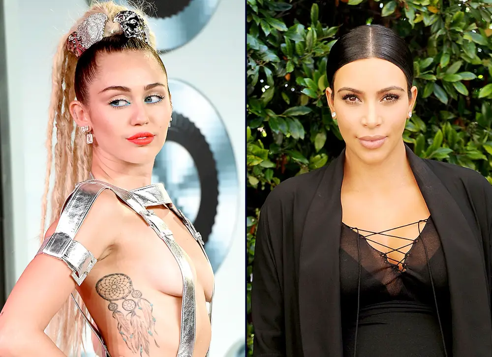 Miley Cyrus and Kim Kardashian
