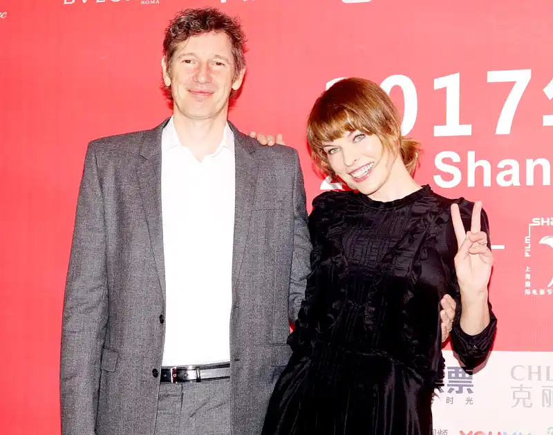 Milla Jovovich and her husband Paul William Scott Anderson attend the Press Conference for Actors on the Red Carpet for Golden Goblet Awards during the 20th Shanghai International Film Festival (SIFF) on June 25, 2017 in Shanghai, China.