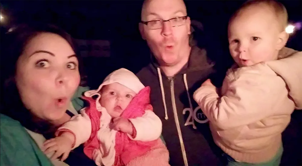 Nicole and Jason Ramsey with their children.