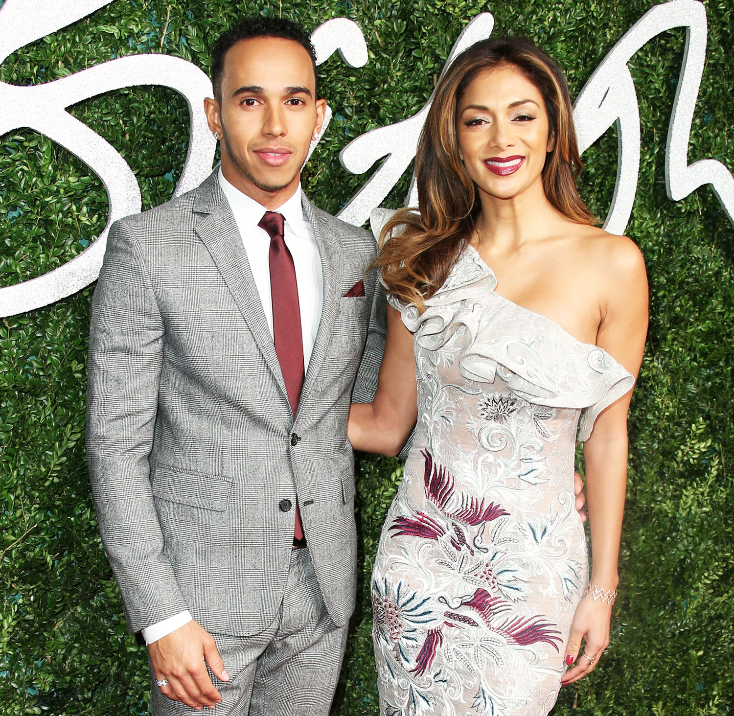 Lewis Hamilton and Nicole Scherzinger attend the British Fashion Awards at London Coliseum on December 1, 2014 in London, England.
