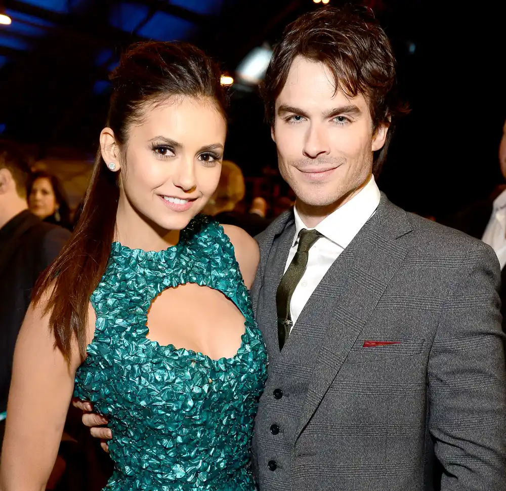 Nina Dobrev and Ian Somerhalder attend the Critics' Choice Movie Awards 2013 with Skinnygirl Cocktails at Barkar Hangar on January 10, 2013 in Santa Monica, California.