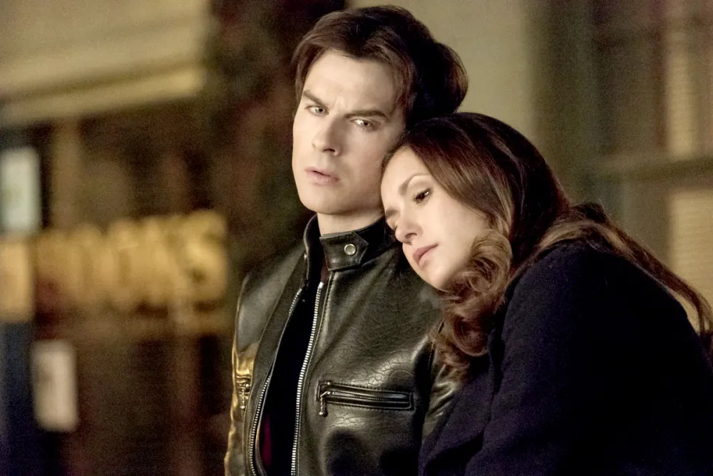 Nina Dobrev and Ian Somerhalder on The Vampire Diaries