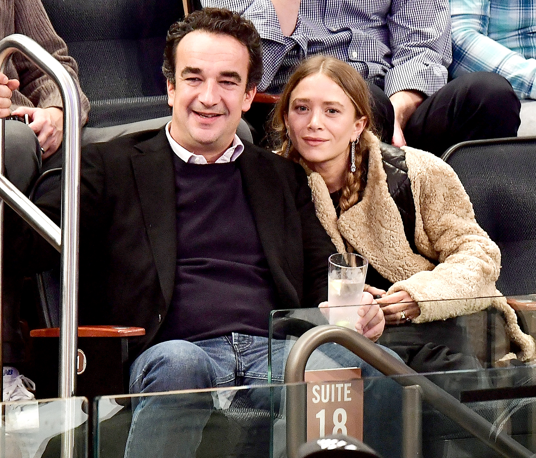 Olivier Sarkozy and Mary-Kate Olsen attend New York Knicks vs Brooklyn Nets game at Madison Square Garden on November 9, 2016 in New York City.