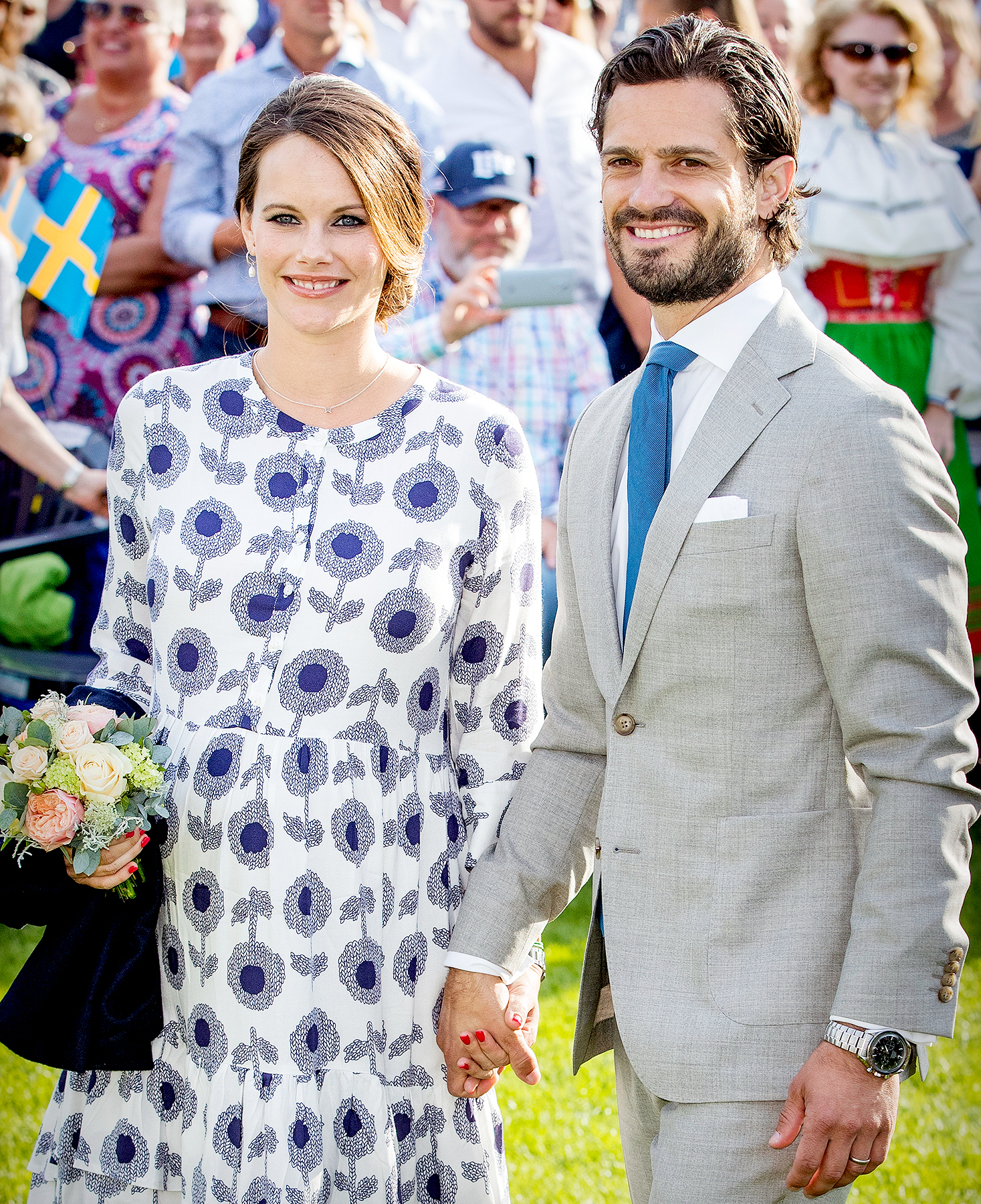 Prince Carl Philip of Sweden and Princess Sofia of Sweden attend the Victoria day celebration on the occasion of The Crown Princess Victoria of Sweden's 40th birthday celebrations at stadion on July 14, 2017 in Borgholm, Sweden.