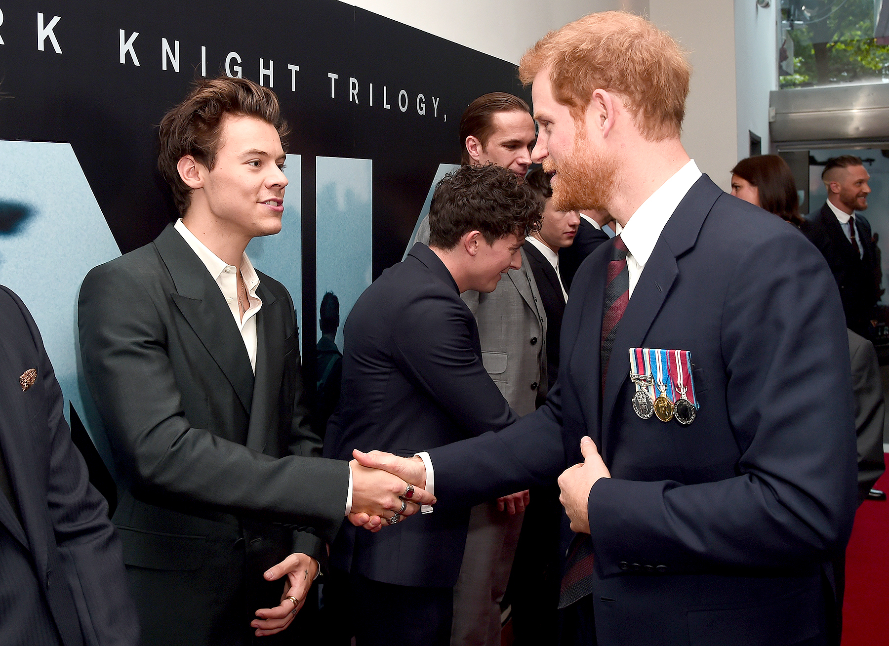 Harry Styles and Prince Harry attend the 'Dunkirk' World Premiere at Odeon Leicester Square on July 13, 2017 in London, England.