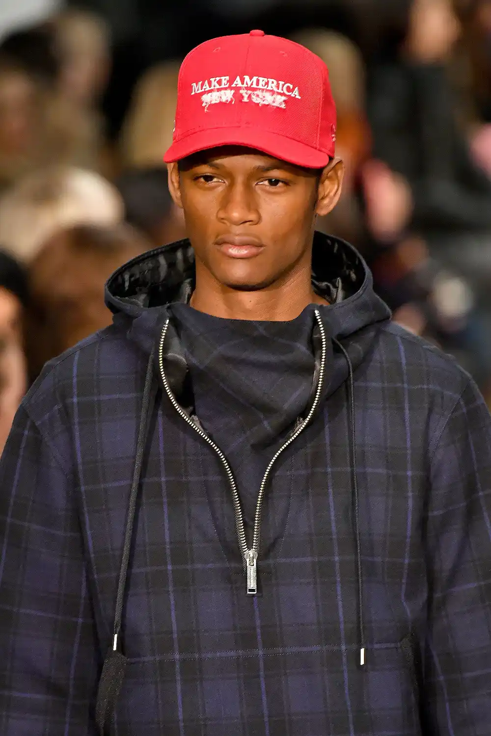 A model walks the runway for the Public School collection during, New York Fashion Week: The Shows at Milk Gallery on February 12, 2017 in New York City.