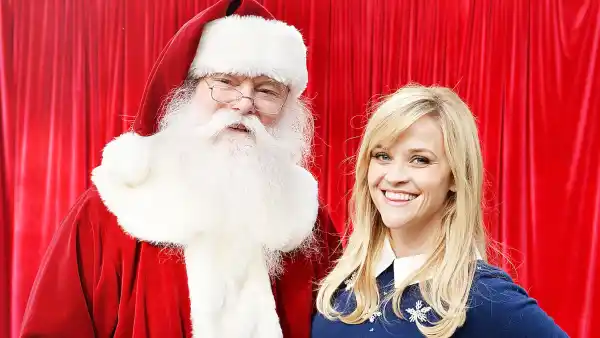 Santa Claus and Reese Witherspoon at The Grove in L.A.