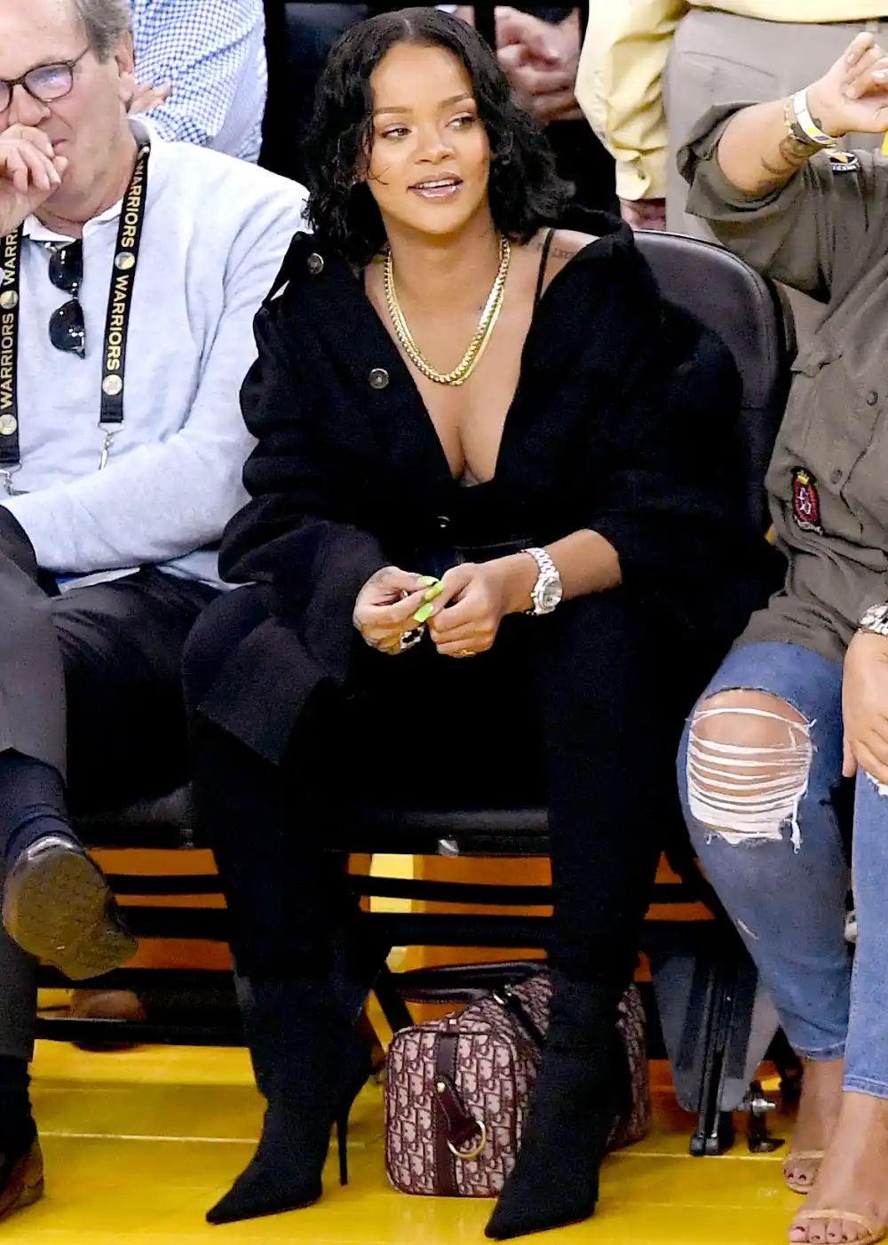 Rihanna attends Game 1 of the 2017 NBA Finals at ORACLE Arena on June 1, 2017 in Oakland, California.