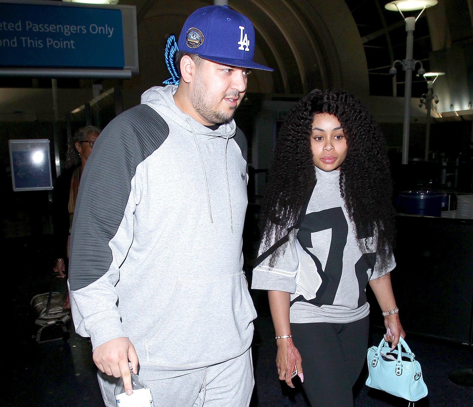 Rob Kardashian and Blac Chyna at LAX International Airport, Los Angeles, March 14, 2016.