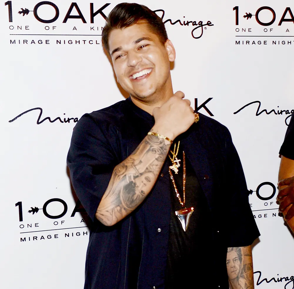 Rob Kardashian arrives at his 26th birthday celebration at 1OAK Nightclub at the Mirage on March 15, 2013, in Las Vegas, Nevada.