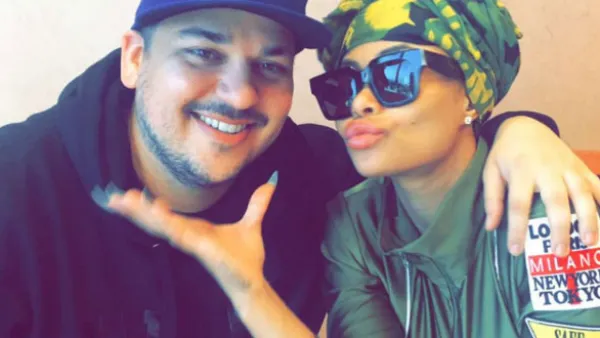 Rob Kardashian smiles with Blac Chyna