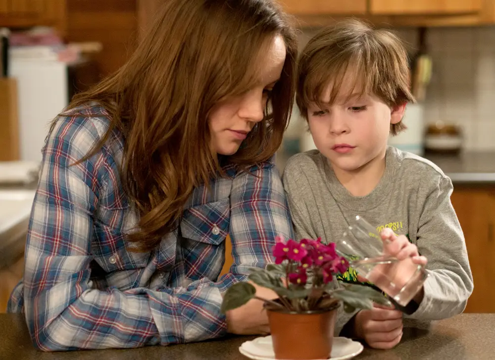 Brie Larson and Jacob Tremblay in Room.