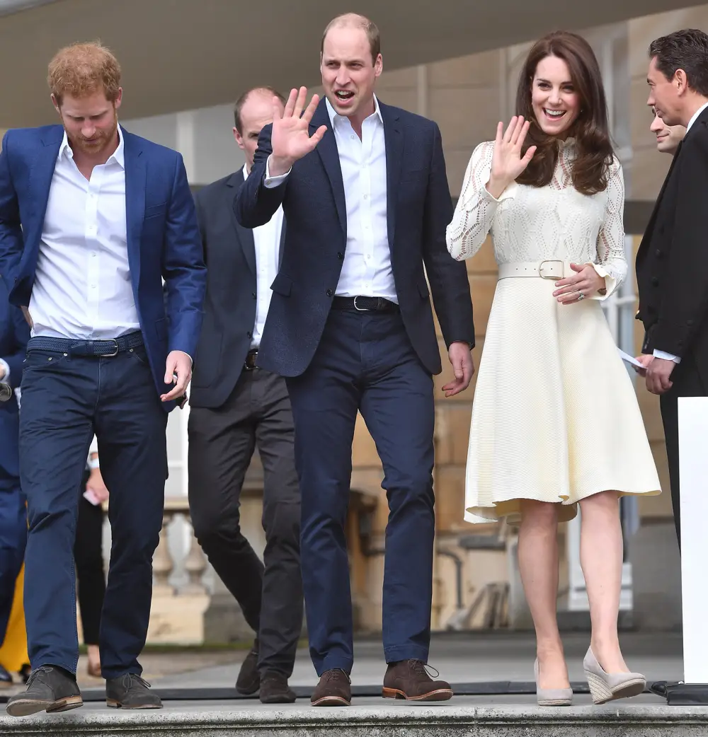 Prince Harry and William with Princess Kate