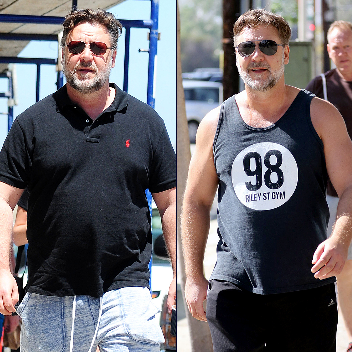 Russell Crowe goes for a run February 27, 2016.
