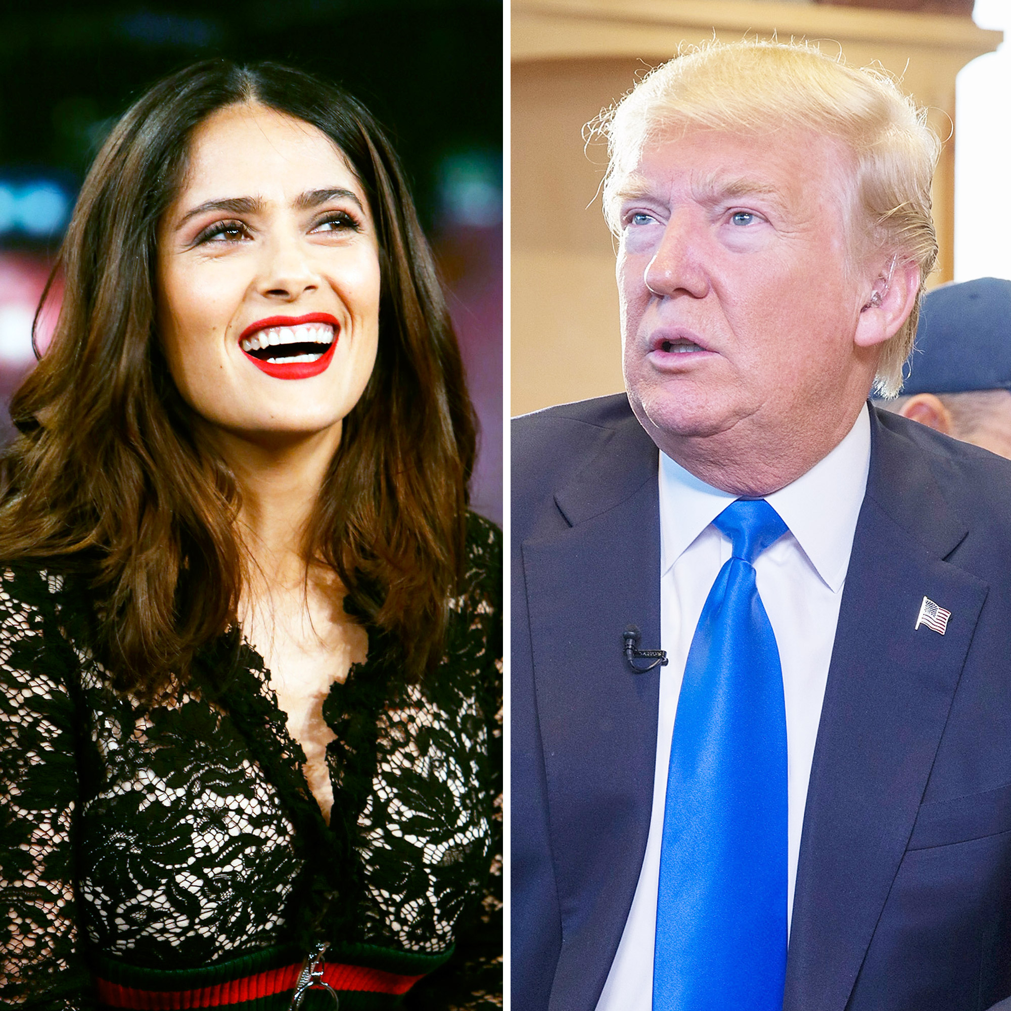 Salma Hayek and Donald Trump
