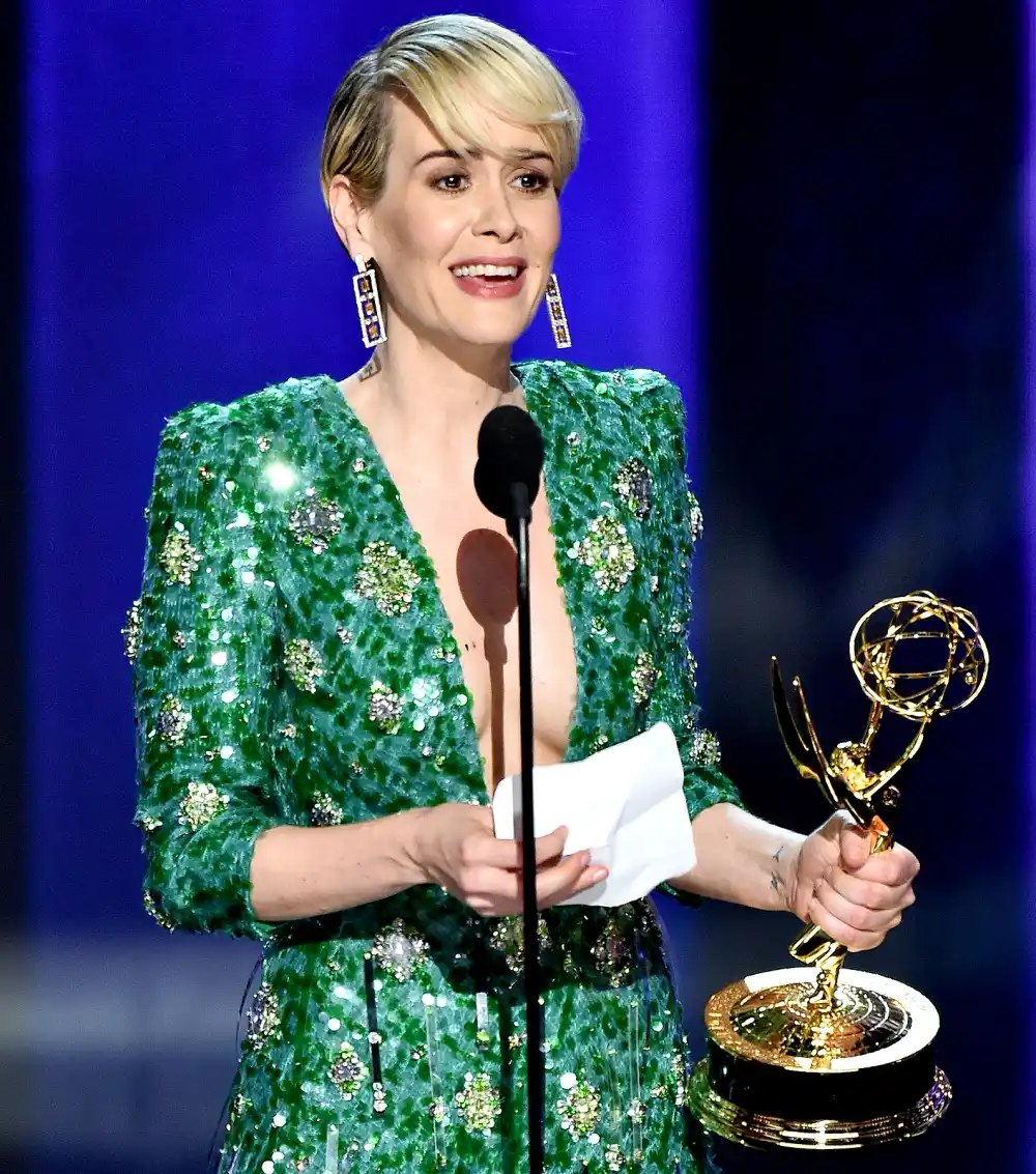 Sarah Paulson accepts the award for Outstanding Lead Actress in a Limited Series or a Movie for &lsquo;The People v. O.J. Simpson: American Crime Story&rsquo; at the 68th annual Primetime Emmy Awards on Sunday, Sept. 18, 2016, at the Microsoft Theater in Los Angeles.