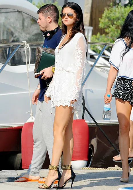 selena gomez white romper