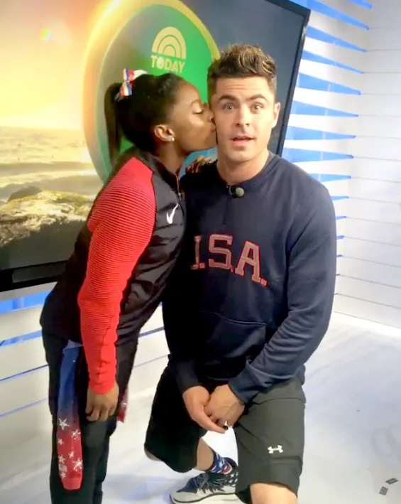 Simone Biles and Zac Efron